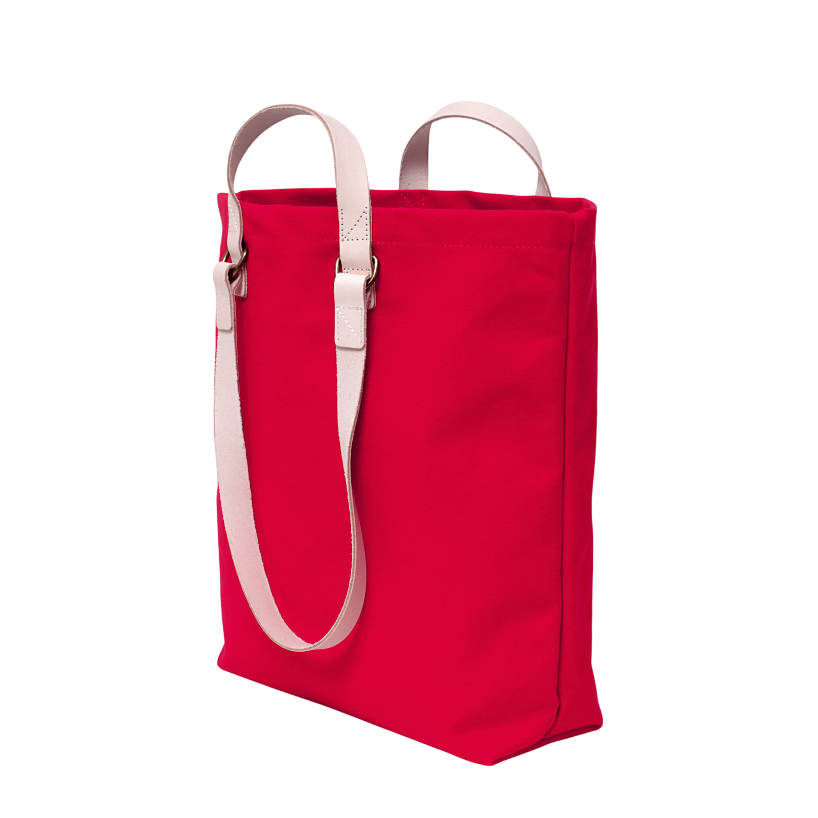 Shopper Sam Rouge, cuir naturel