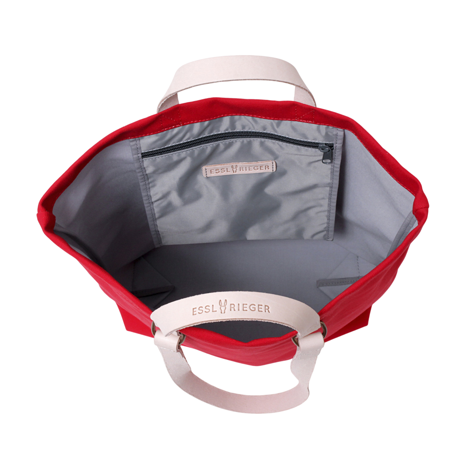 Shopper Sam Rouge, cuir naturel