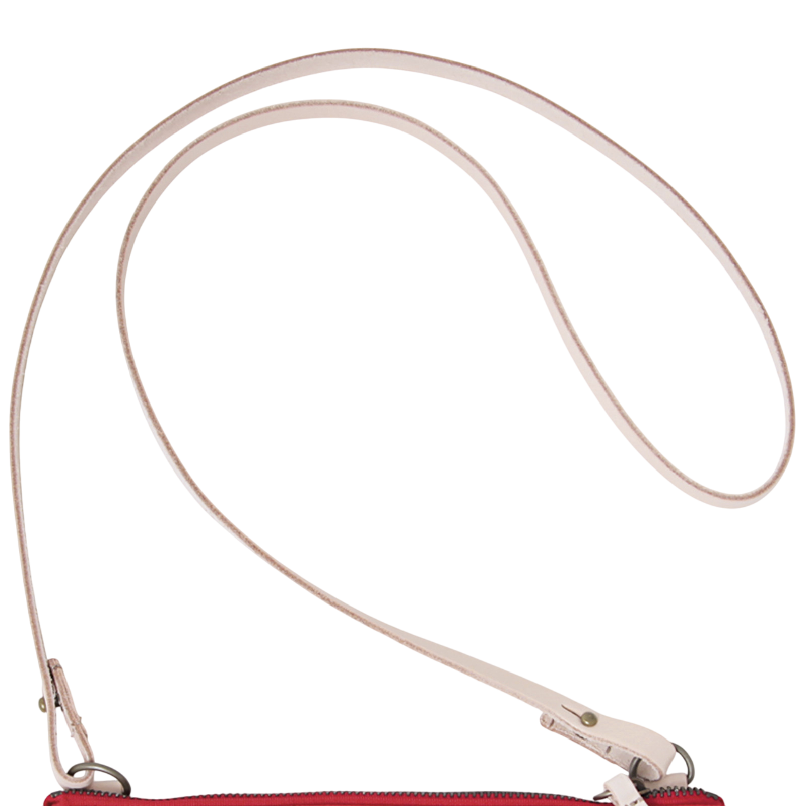 Clutch Charlie red, natural leather