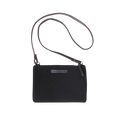 Pochette Charlie noir, cuir marron
