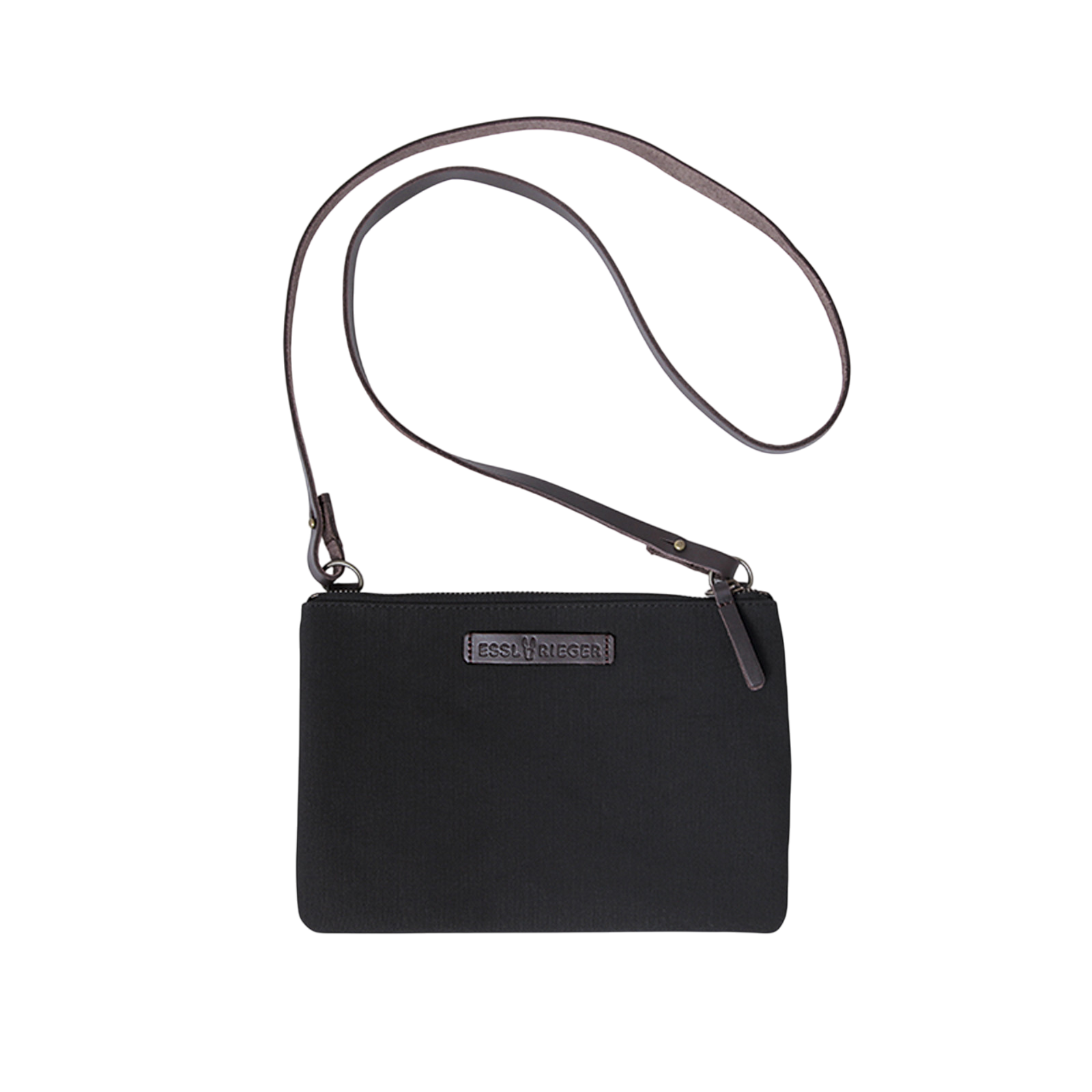 Clutch Charlie Schwarz, Leder Braun