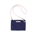Pochette Charlie Navy, cuir naturel
