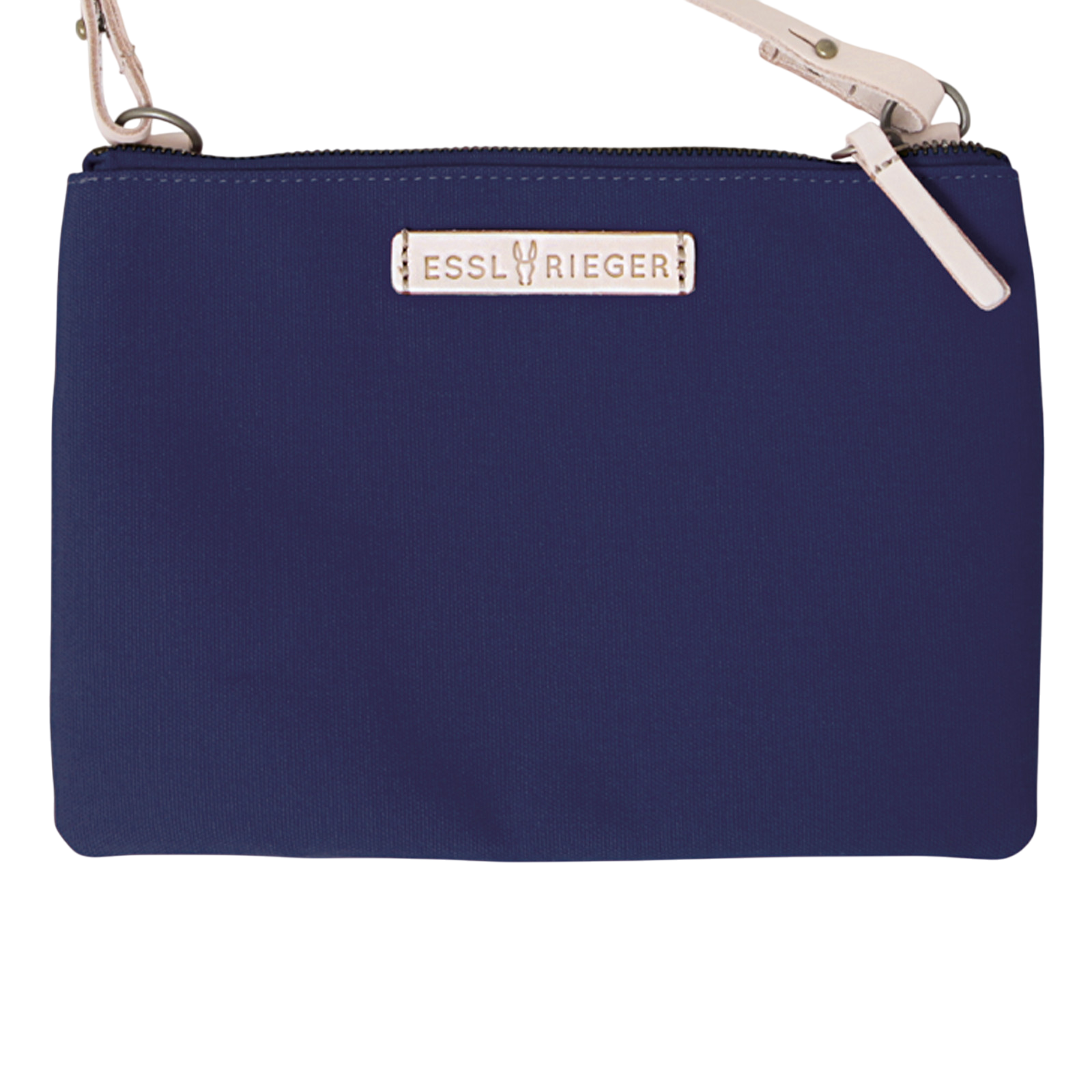 Clutch Charlie Navy, natural leather