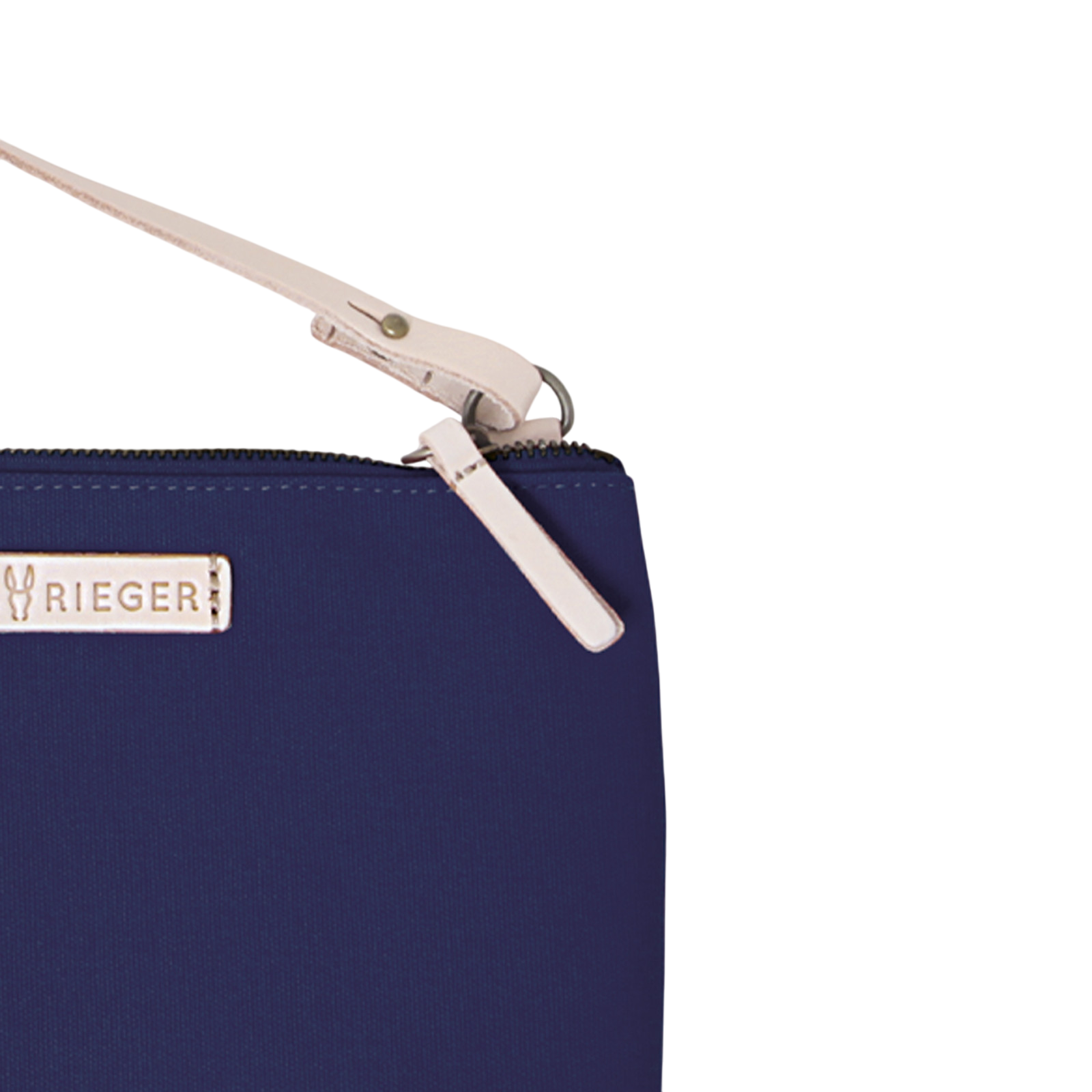 Clutch Charlie Navy, natural leather
