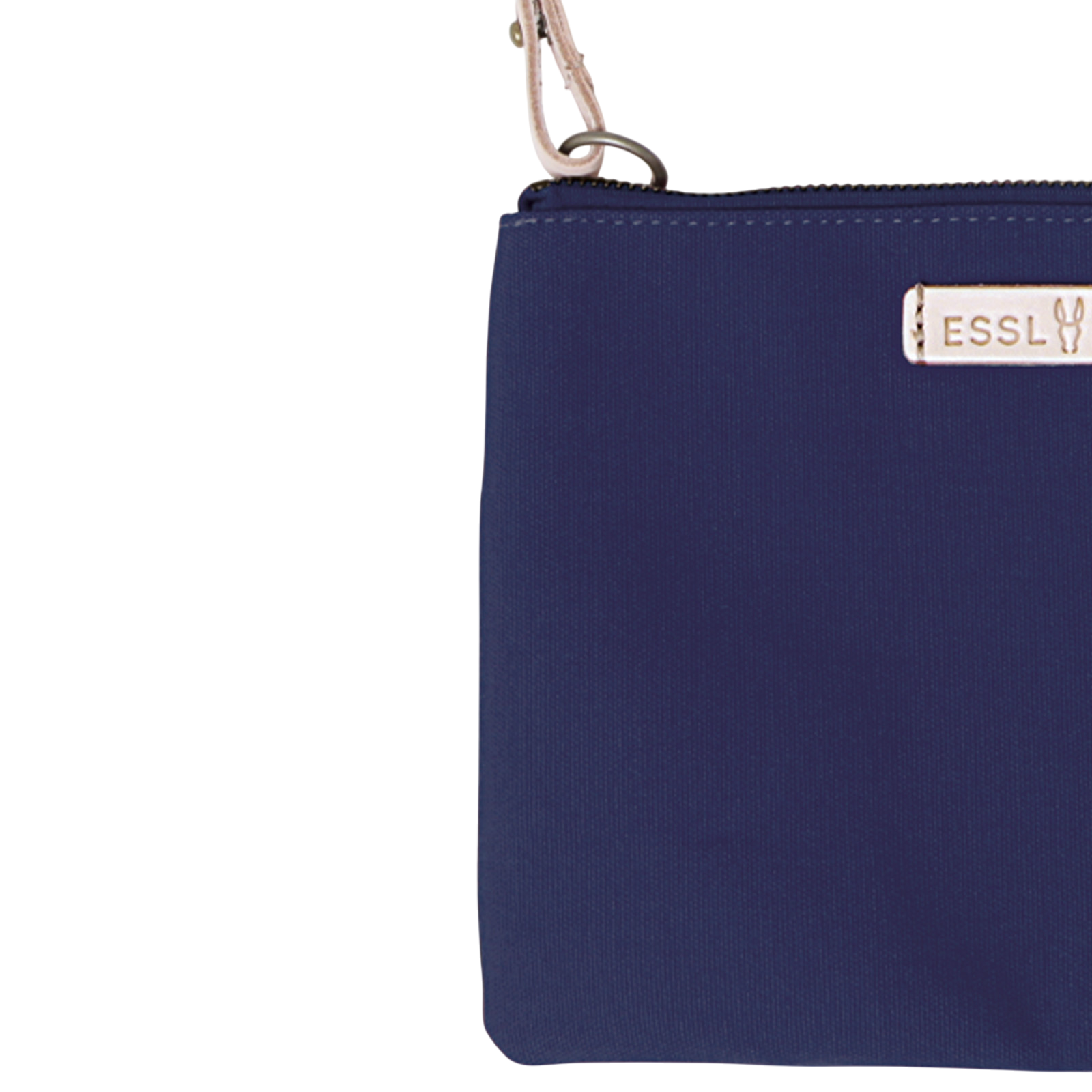 Clutch Charlie Navy, natural leather