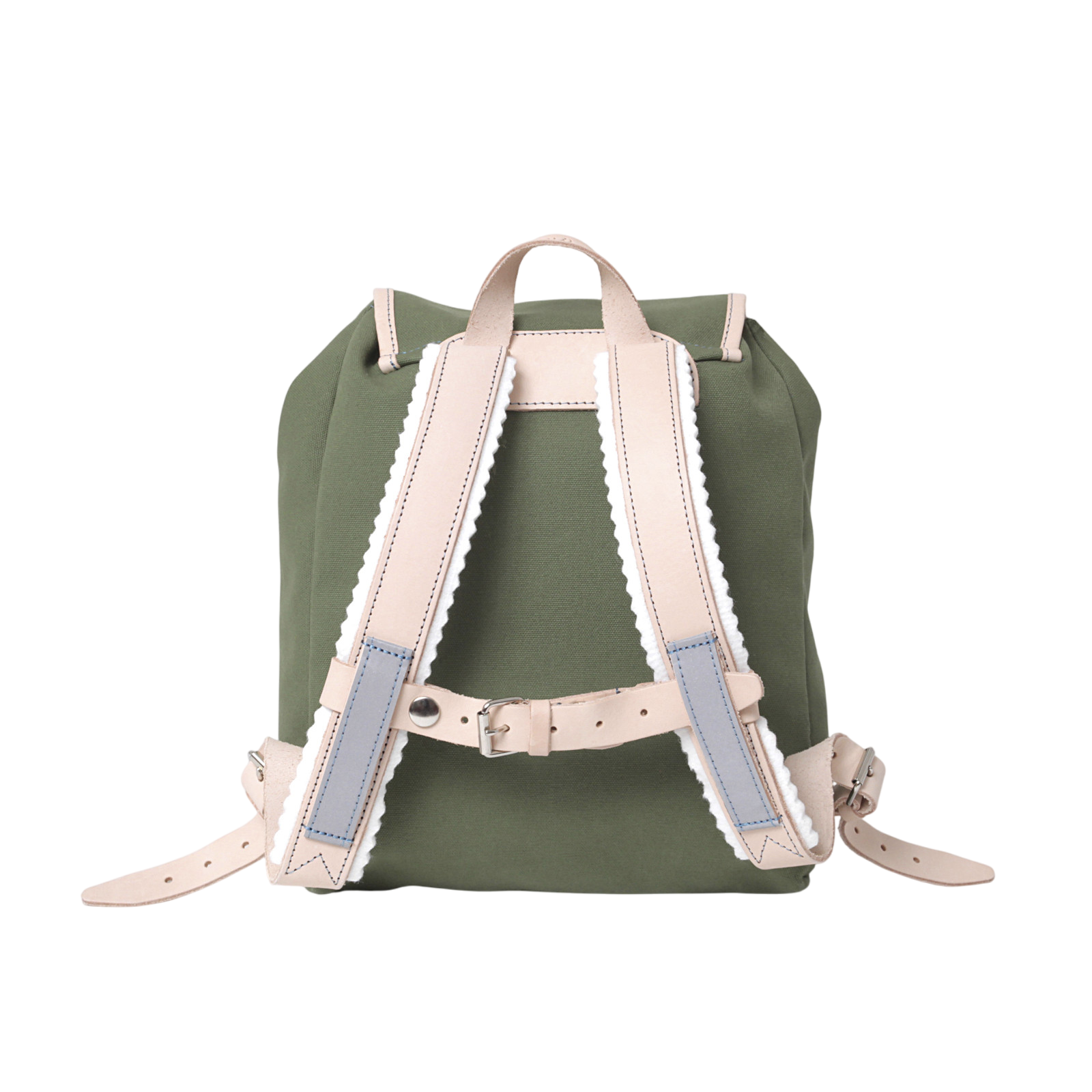 Kinderrucksack Georgie Oliv, Leder Natur