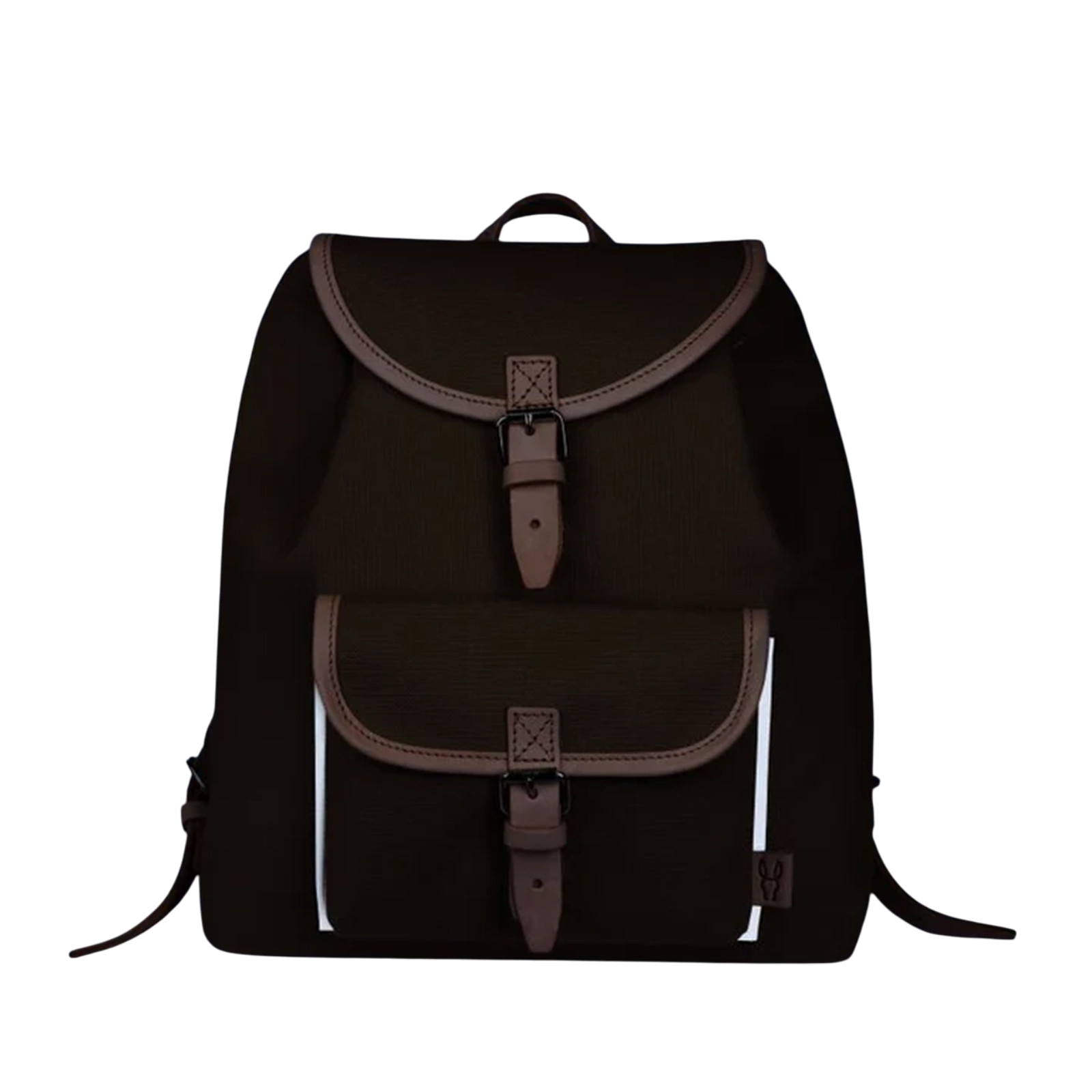 Kinderrucksack Georgie Oliv, Leder Natur