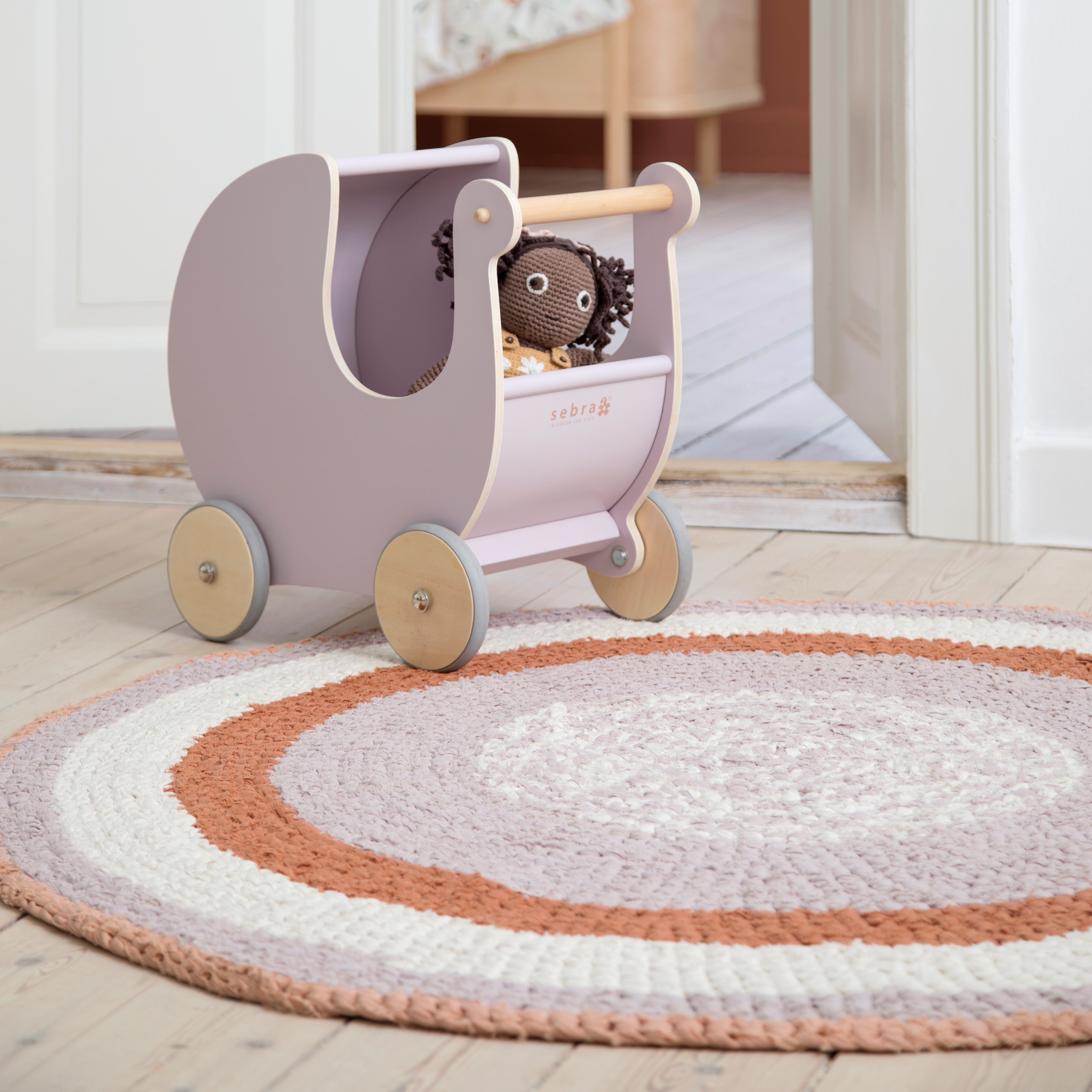 Häkelteppich, morning cloud pink