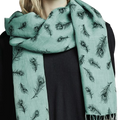Linen scarf peacock eye turquoise