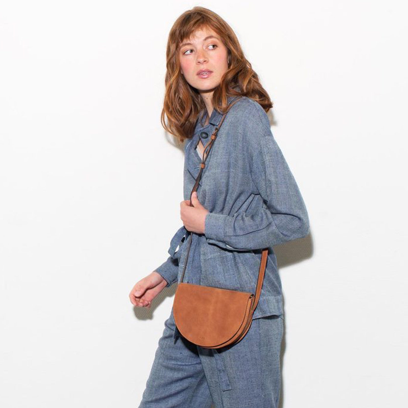 Crossbody Bag Halbrund Brown