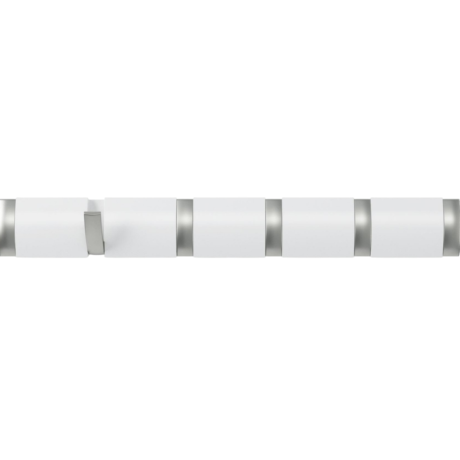 Coat rack Flip 8 hooks, white / silver