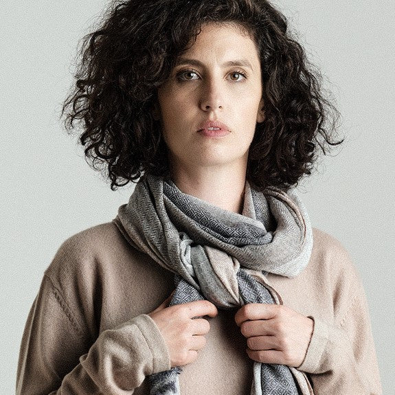 Kaschmir-Woll-Schal gestreift