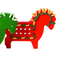 Naef Wooden game string apple pony red