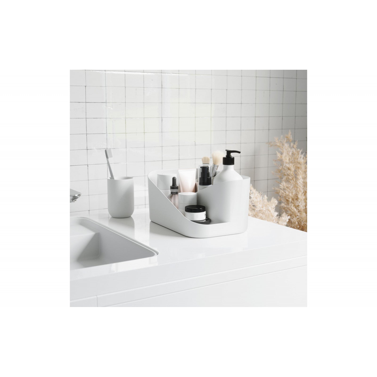 Porte-ustensiles de bain Glam, blanc