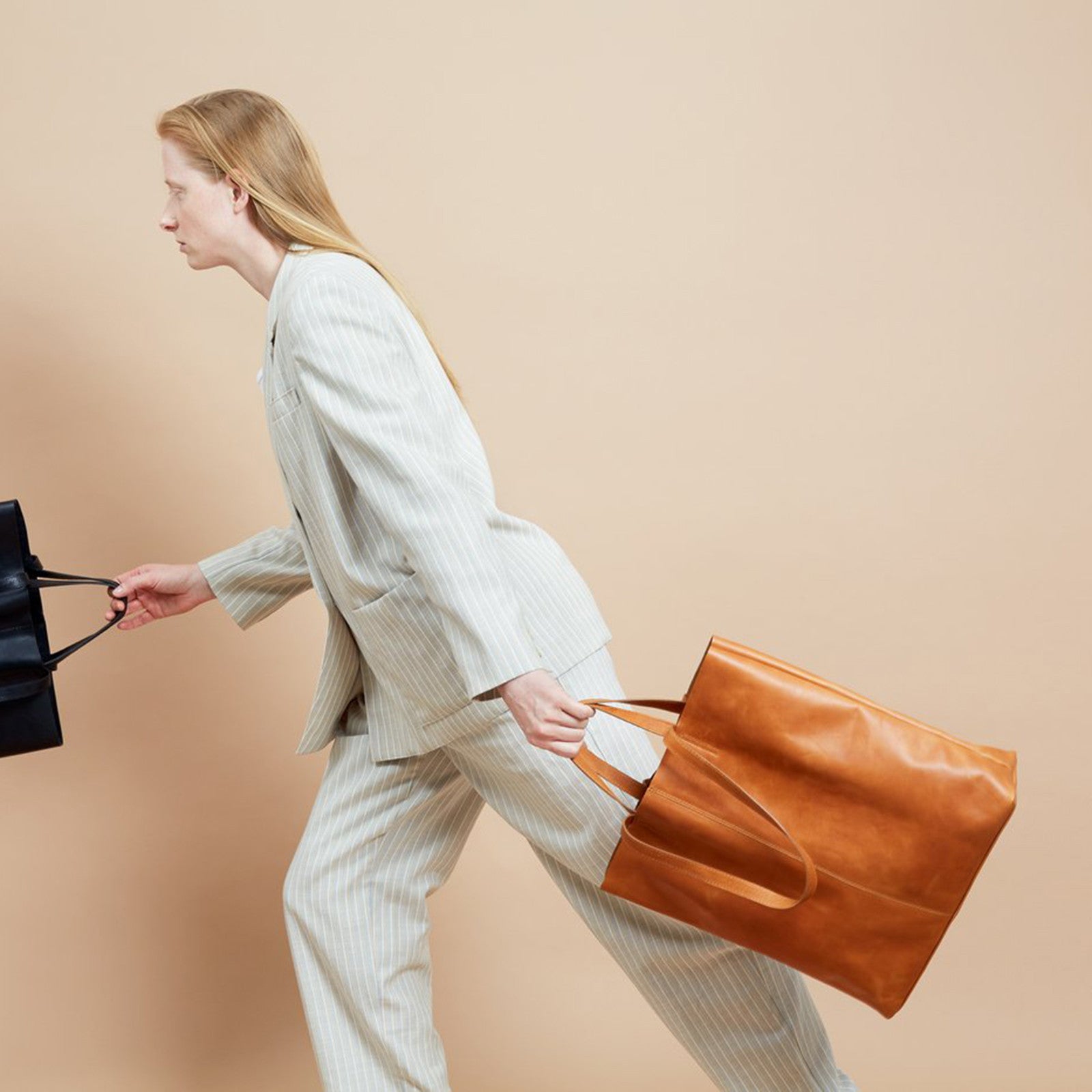 Straps Tote Bag Brown