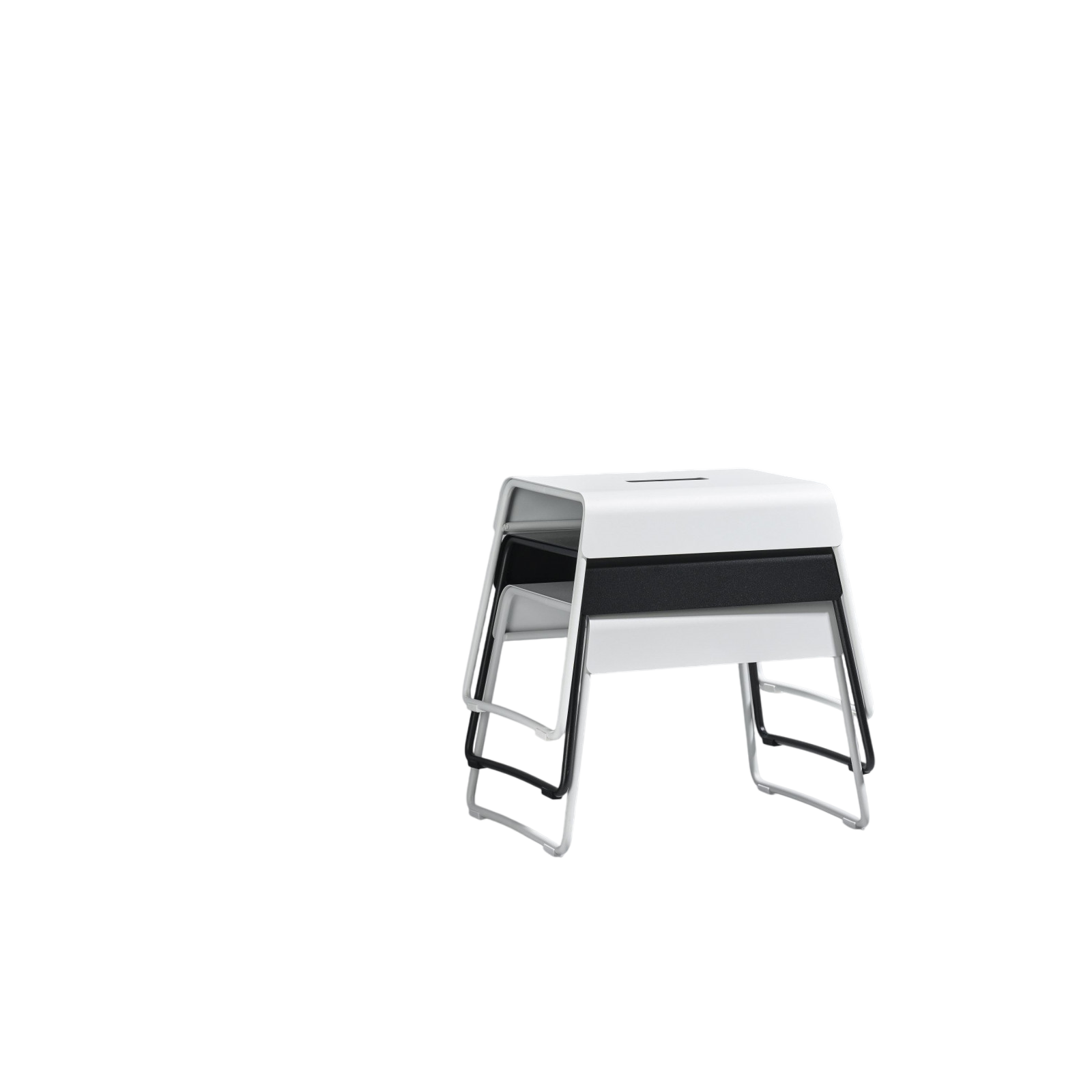 Zone stool steel, white