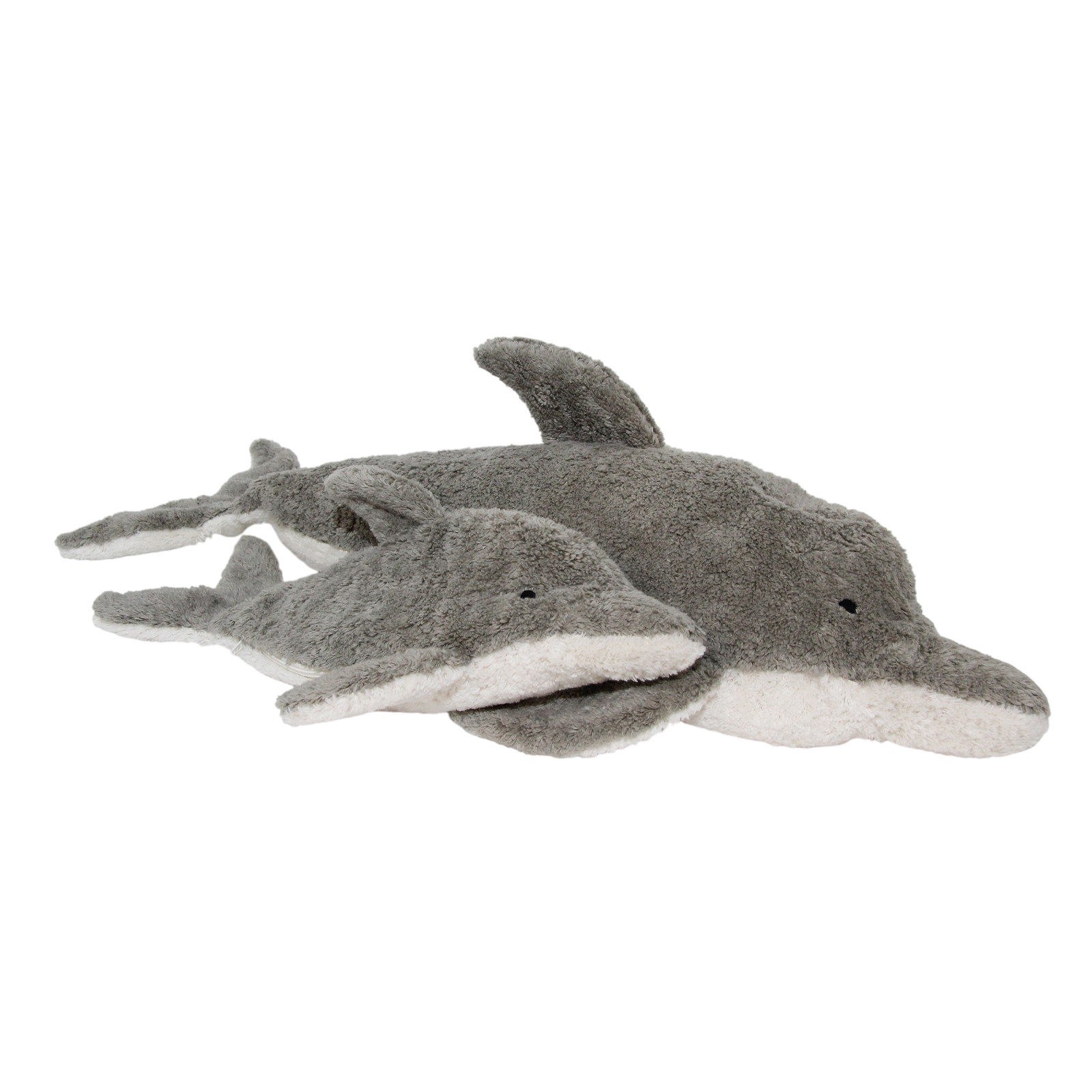 Senger Bio Kuschel- und Wärmetier Delfin Dinkel gross grau