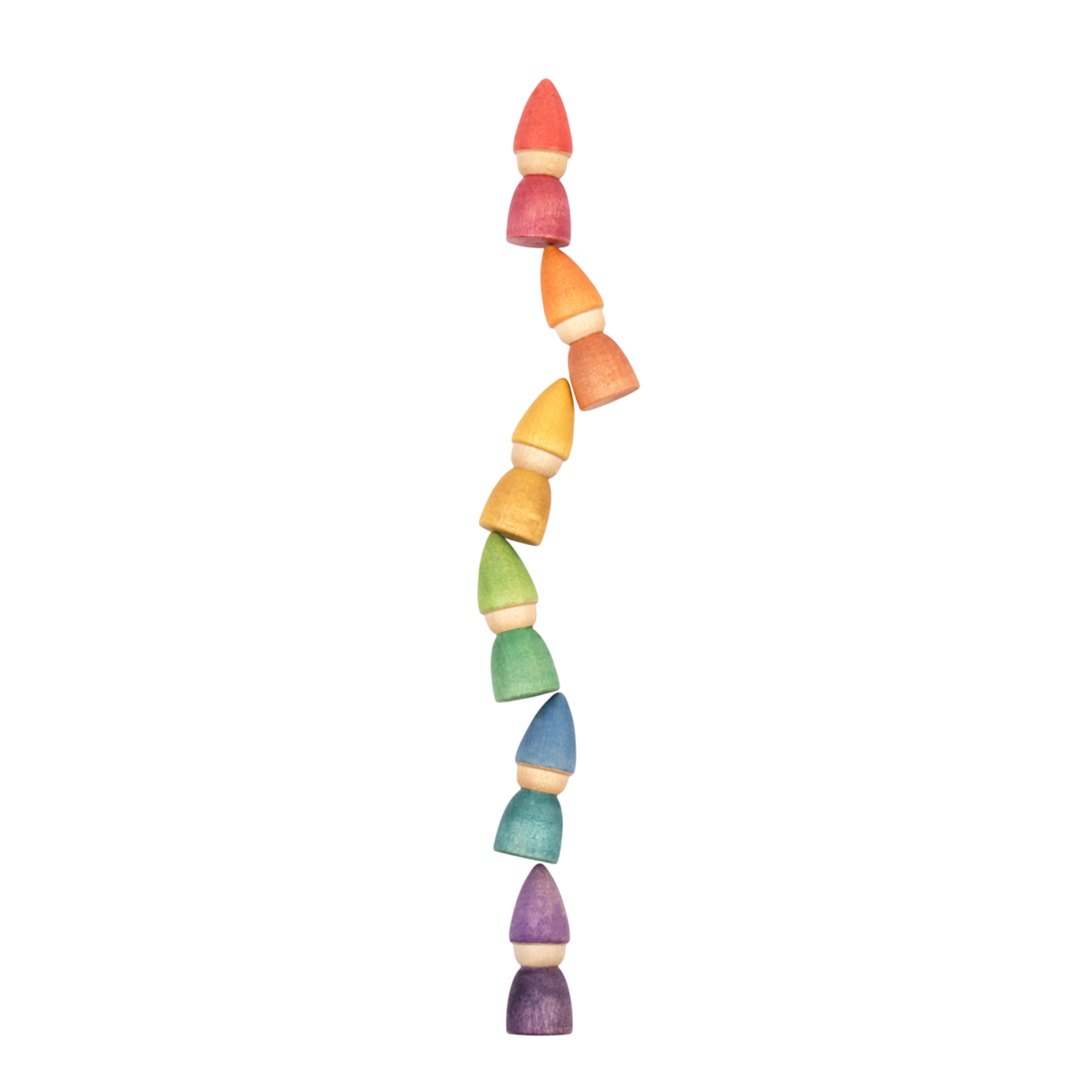 Figurines en bois Nins Tomten Rainbow Set Grapat