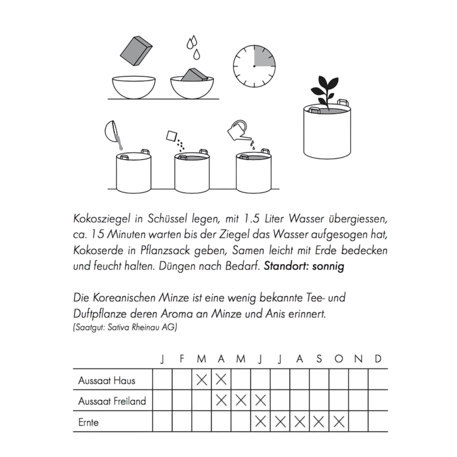 Korean mint planting bag