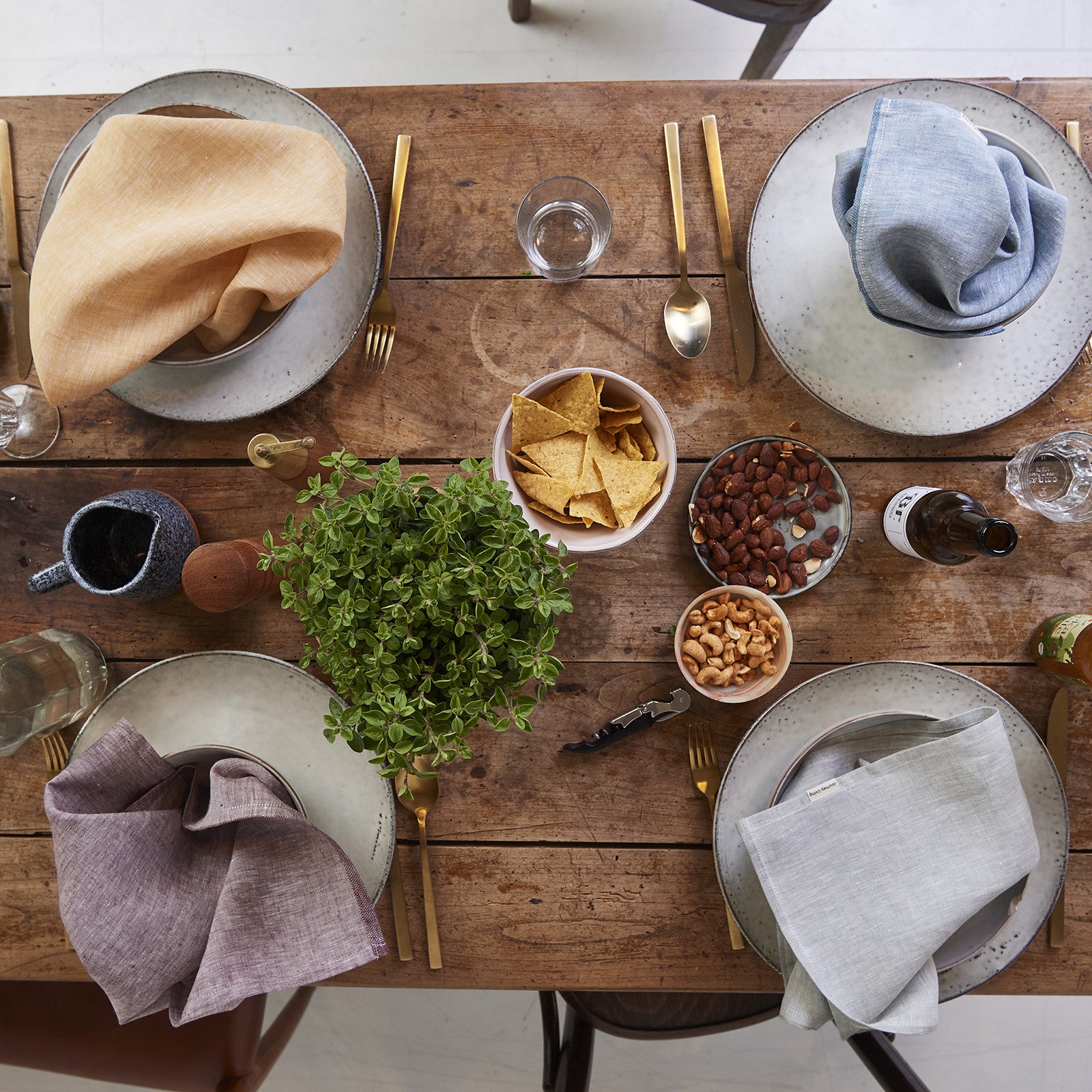 ELISE "Chambray" Serviette de table mustard 50x50cm