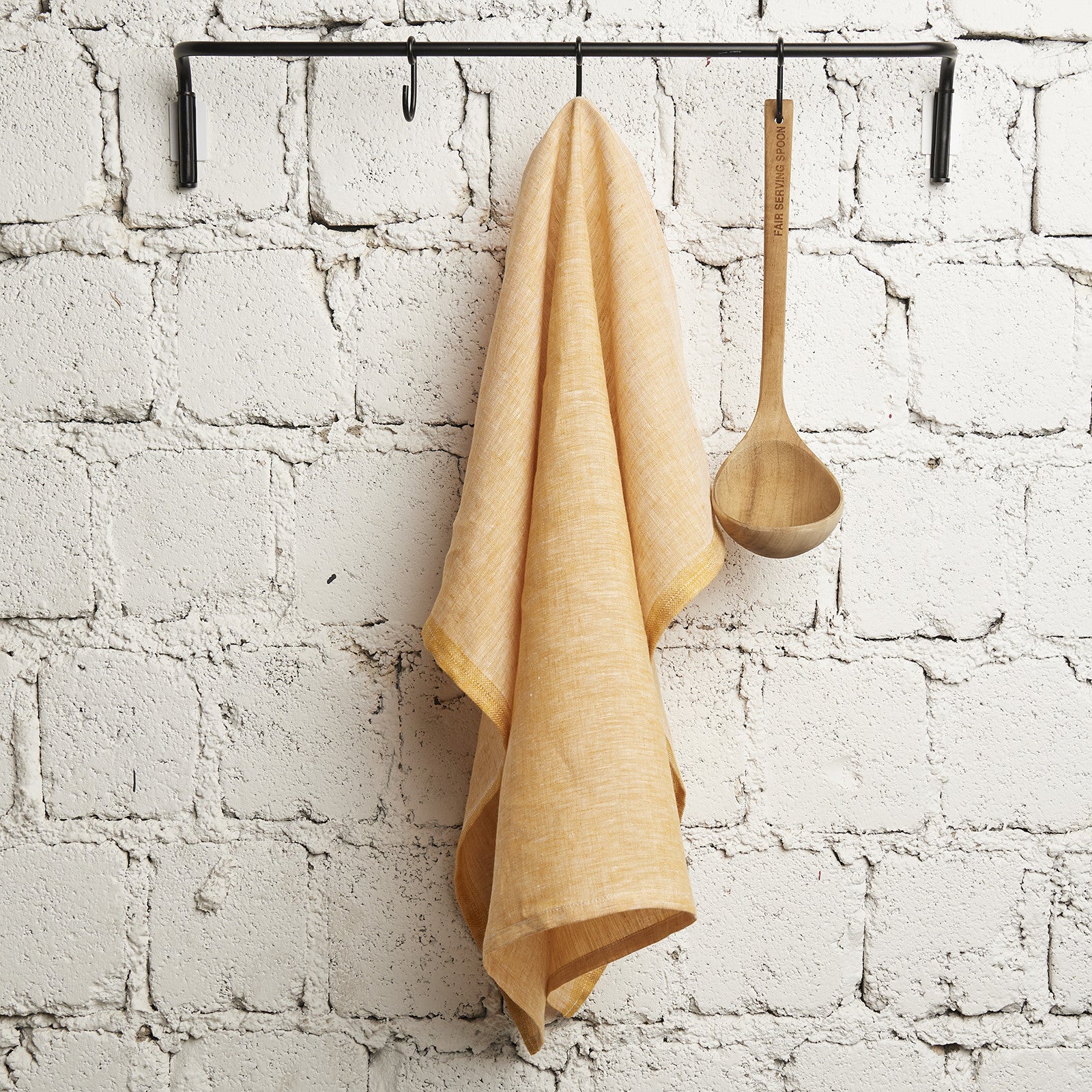 JULIETTE "Chambray" Linge de cuisine mustard 50x70cm
