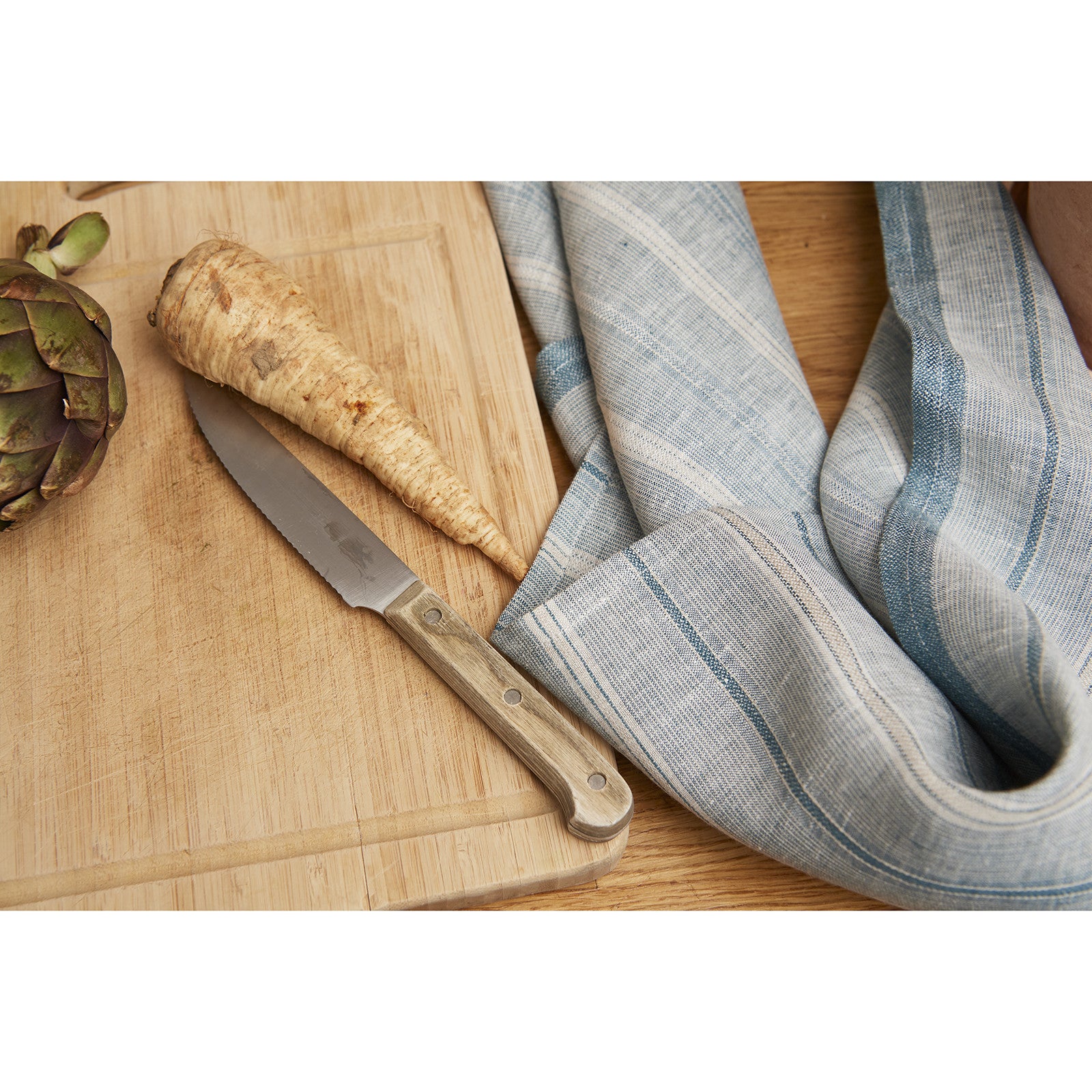 JULIETTE "Stripe" kitchen towel ocean 50x70cm (dark blue)