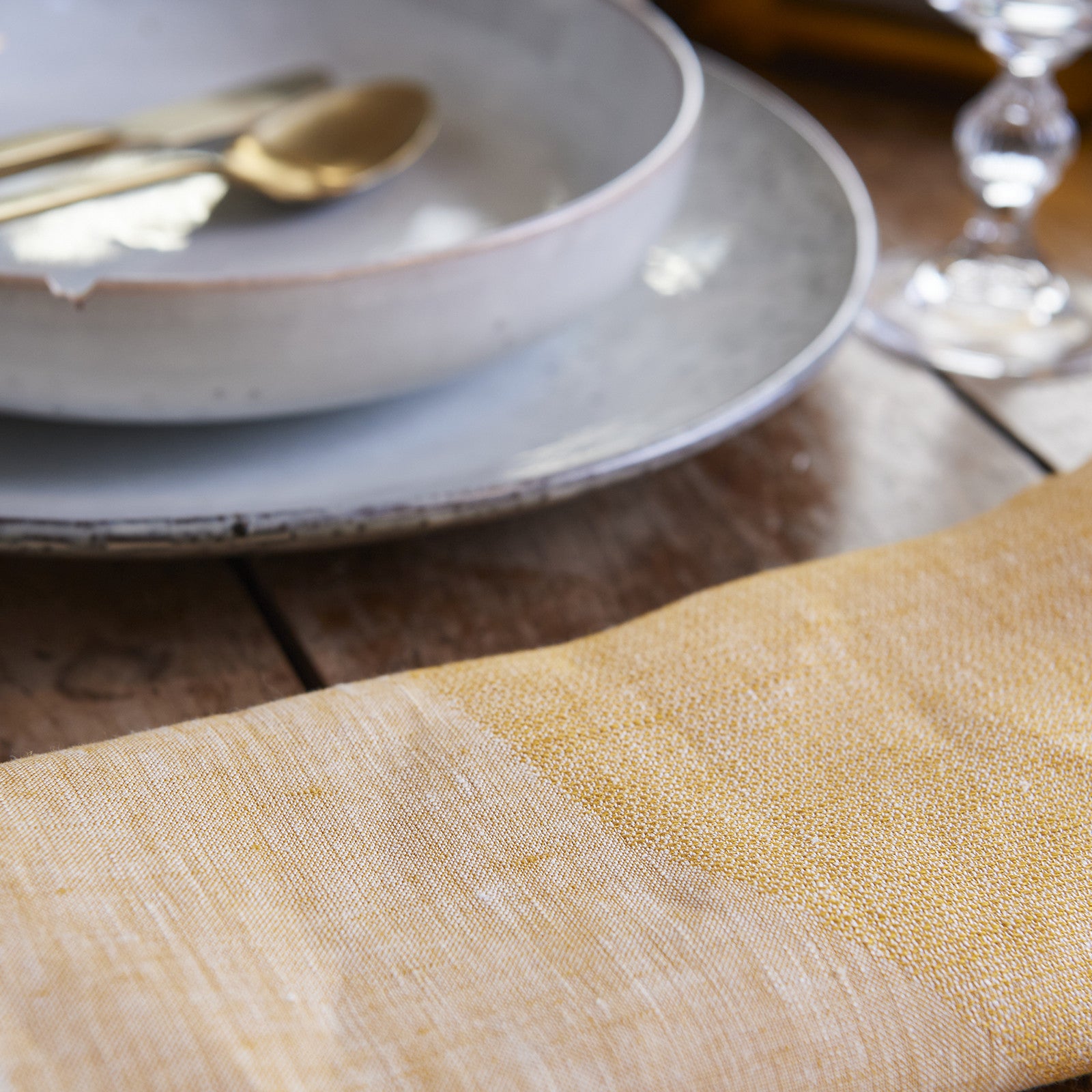 ELISE "Big Dot" serviette de table mustard 50x50cm