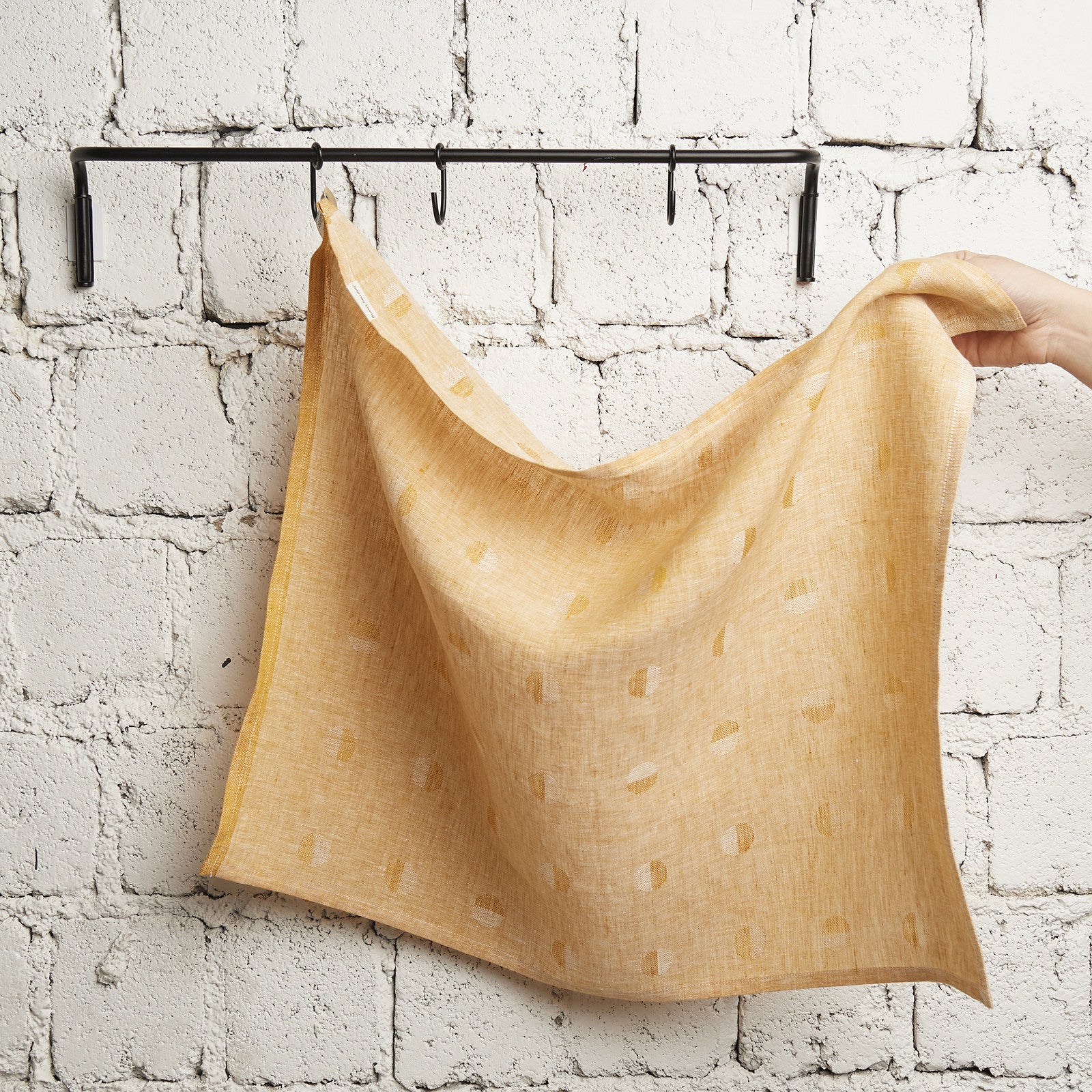 JULIETTE "Small Dots" Torchon de cuisine mustard 50x70cm