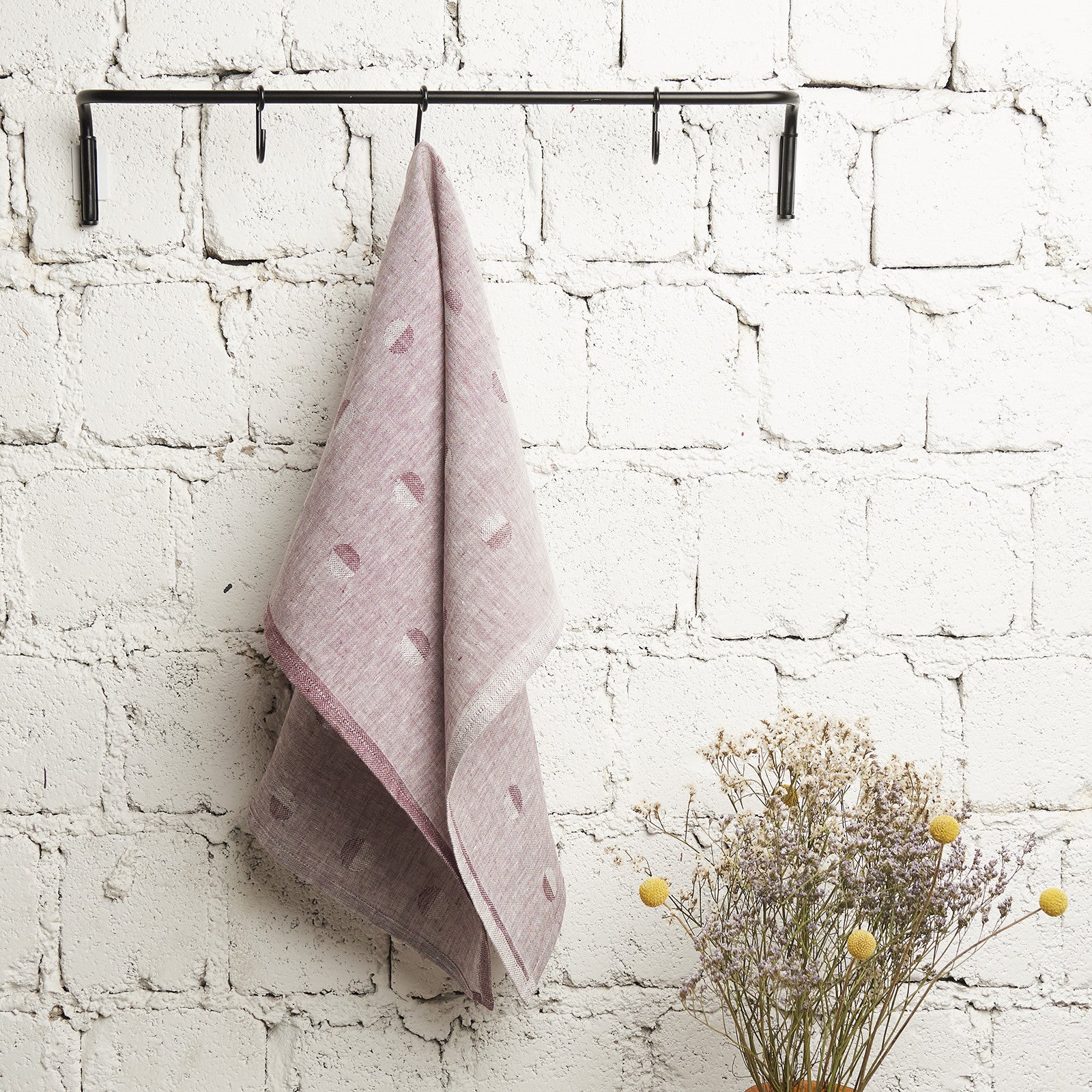 JULIETTE "Small Dots" kitchen towel cassis 50x70cm