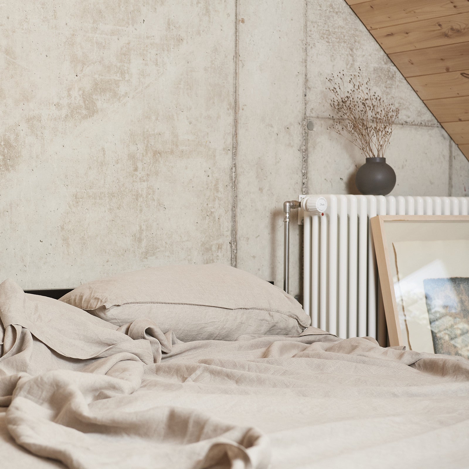 Linus uni, natural top sheet 170x270 cm