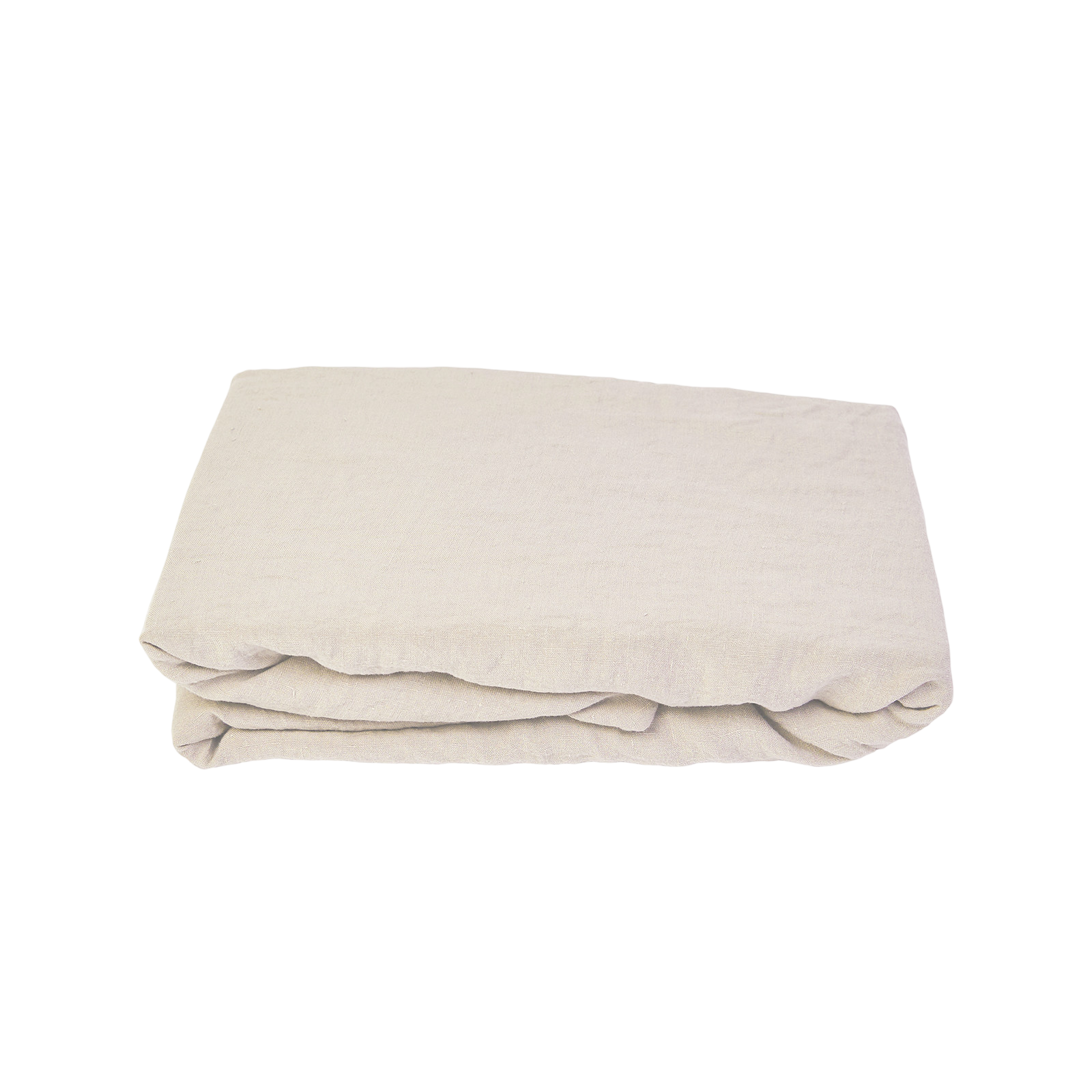Linus uni, natural fixed sheet 140x200+35 cm
