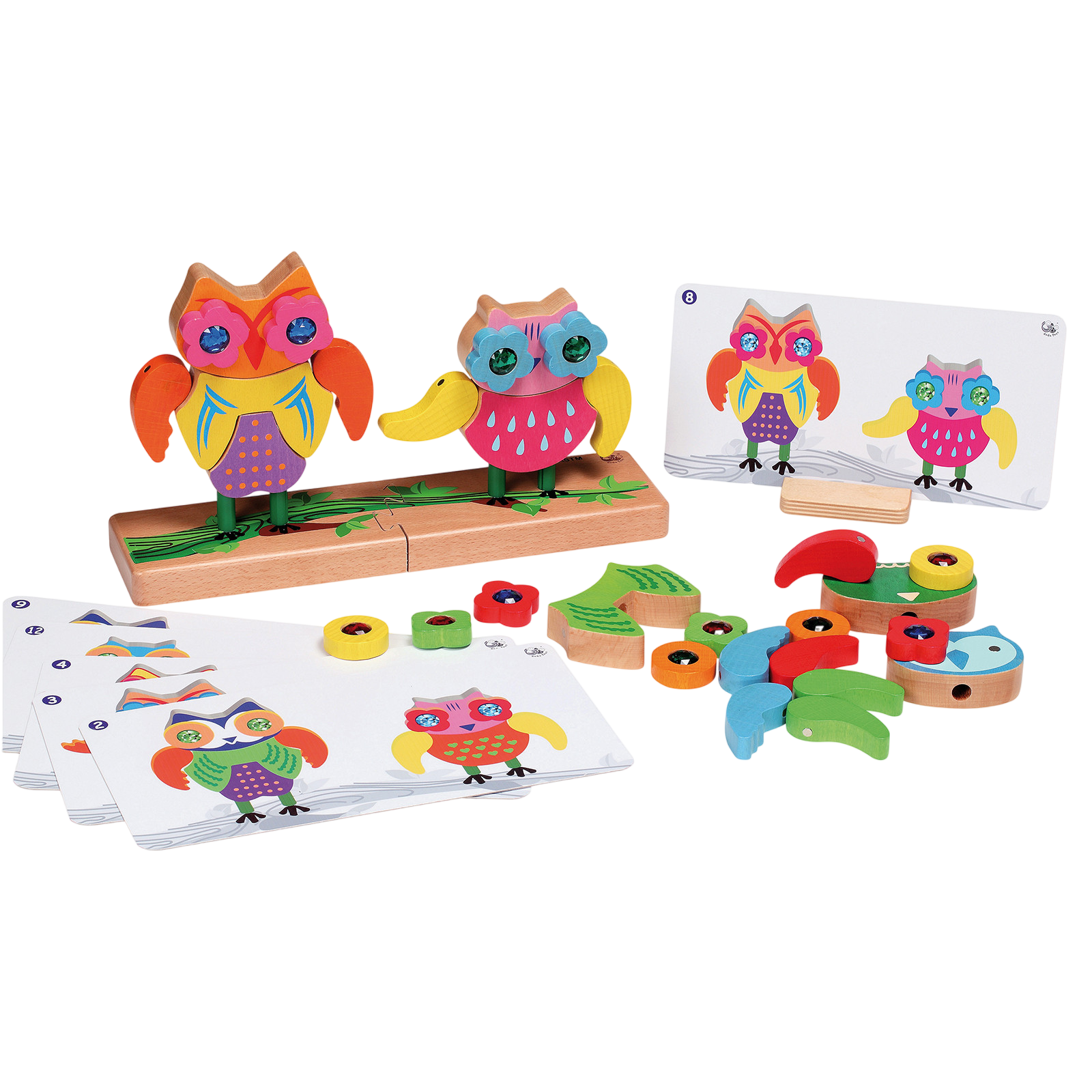 Spielba plug-in and magnetic game owl