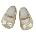 Puppenschuhe (40-45 cm) gold, glitter