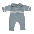 Doll romper knitted (40-45 cm) blue