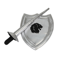 Knight's shield and lance silver