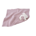 Anneau de dentition lapin avec doudou rose