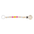 Schnullerkette senfgelb/pink