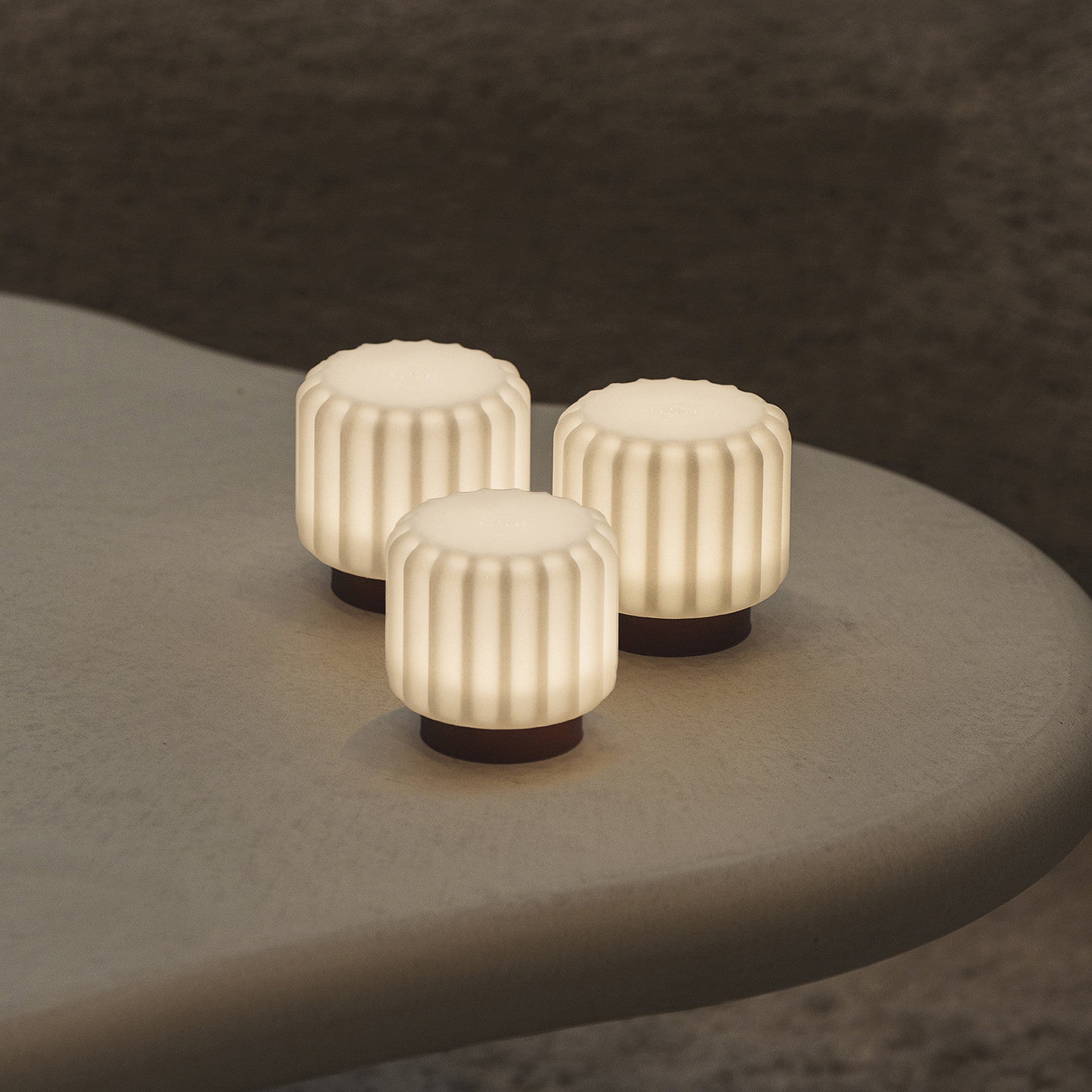 Dentelles 9cm Licht terra, 3er Set