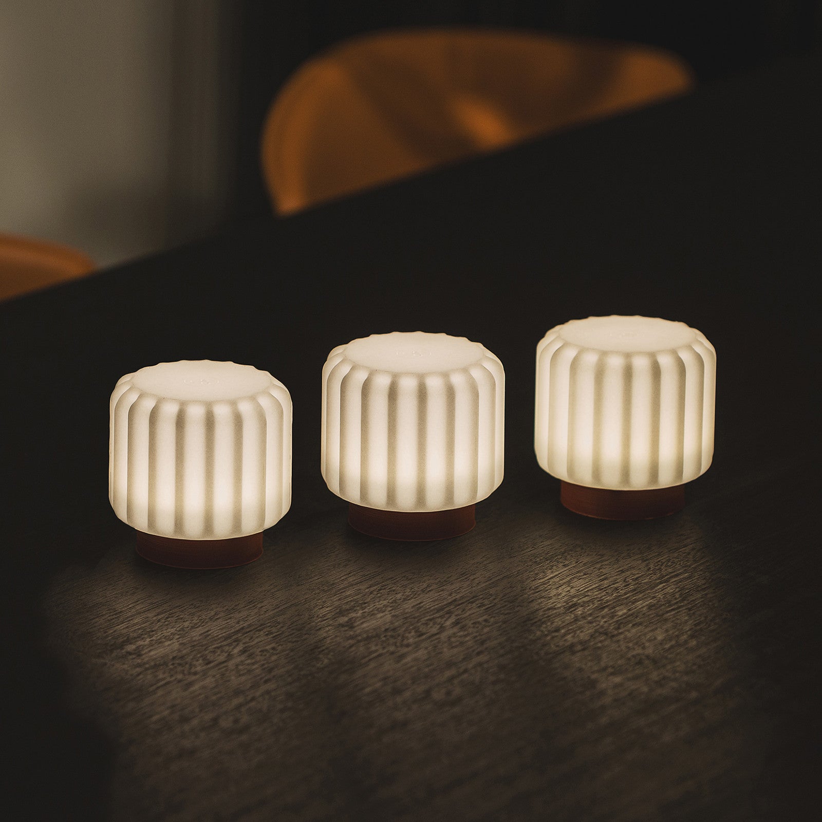 Dentelles 9cm Licht terra, 3er Set