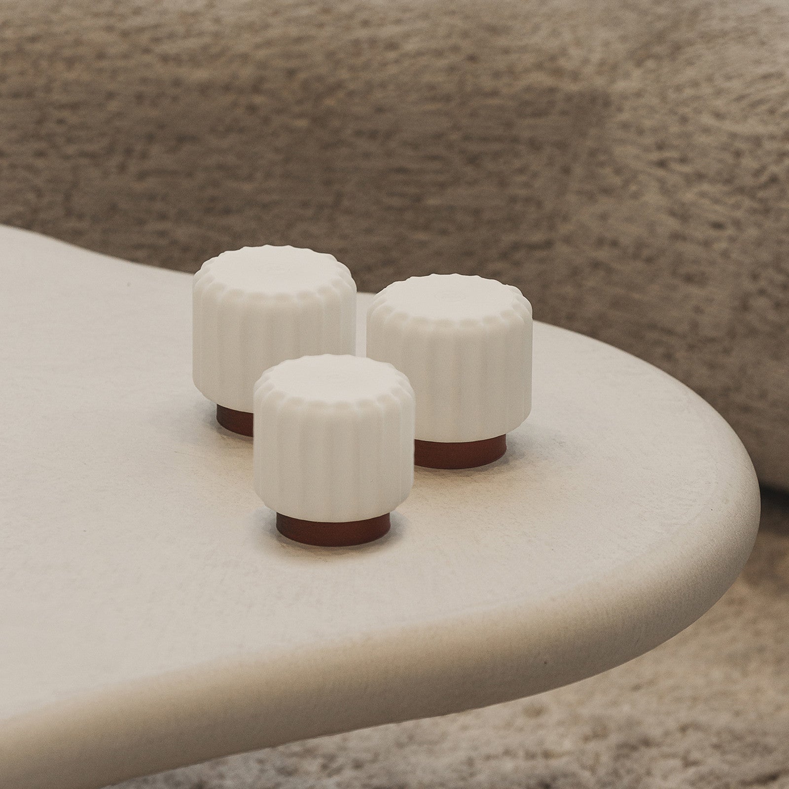 Dentelles 9cm Licht terra, 3er Set