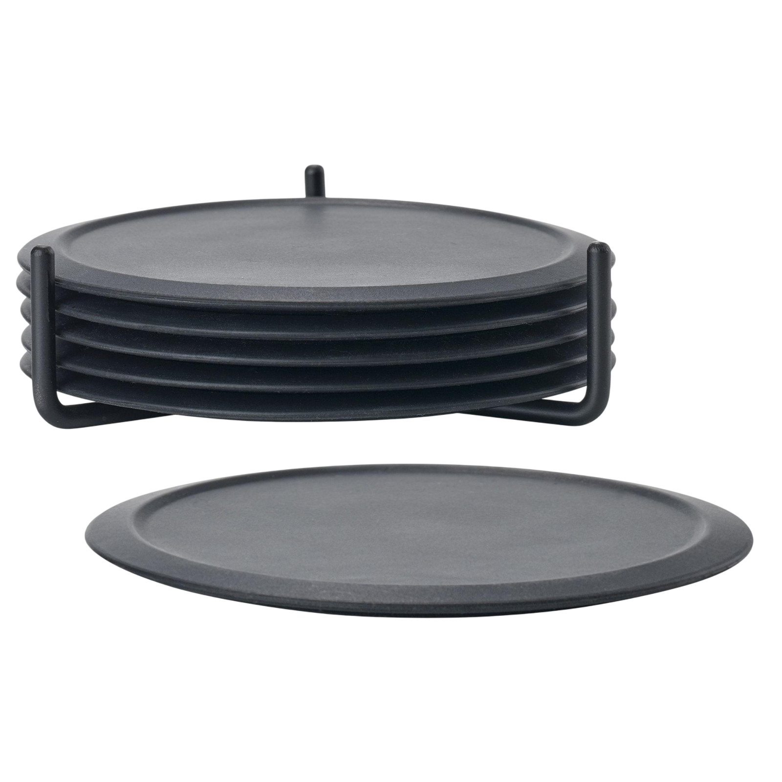 Glass coasters Singles 6 pieces, black