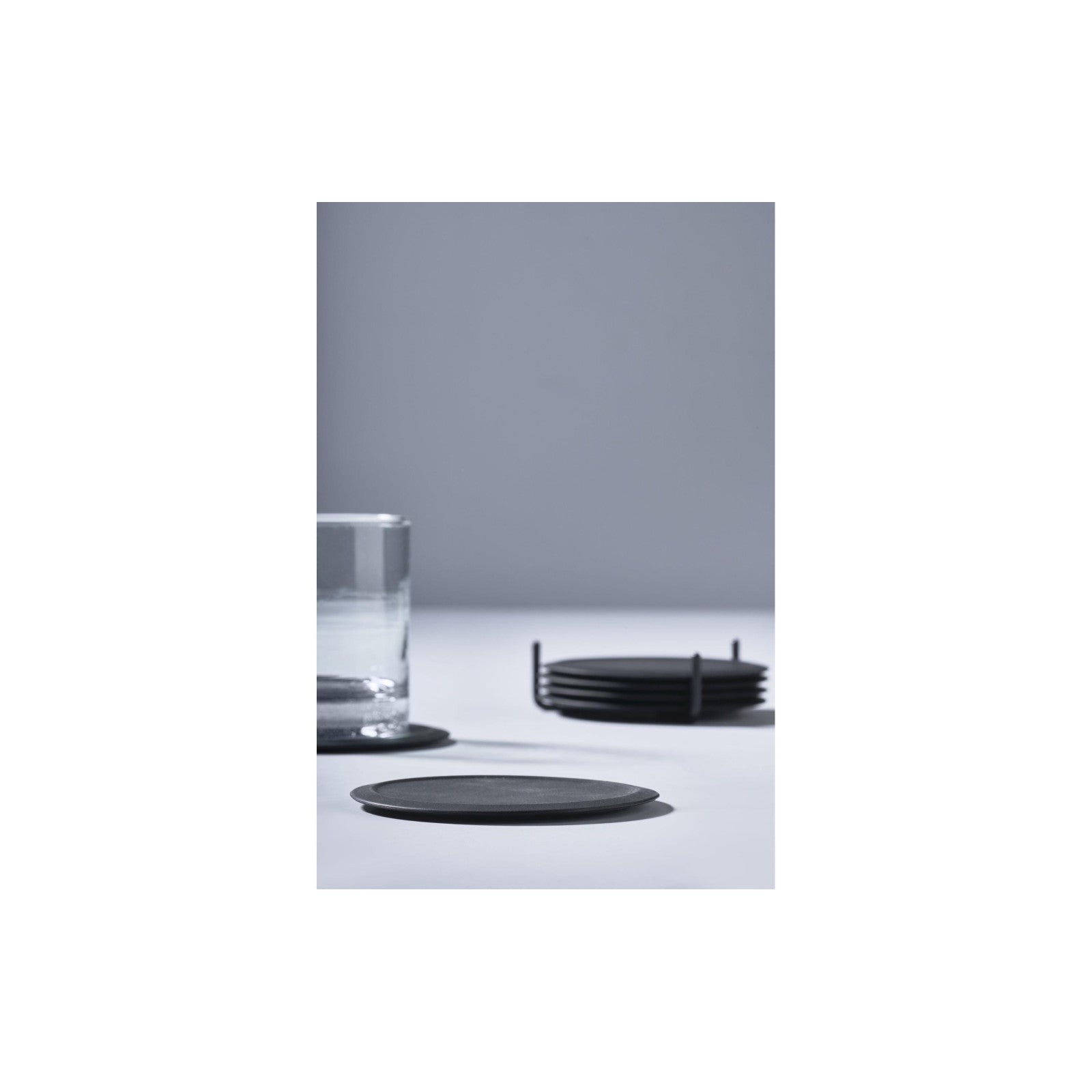 Glass coasters Singles 6 pieces, dark gray