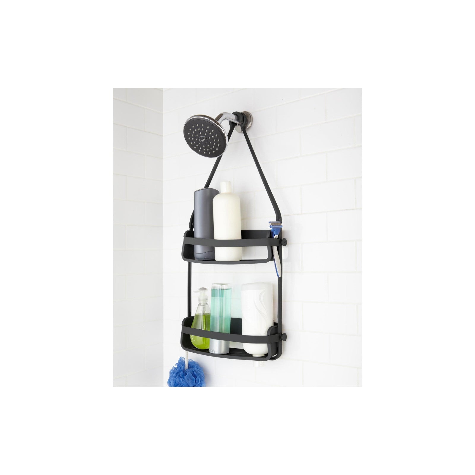 Flex bathroom utensil holder, black