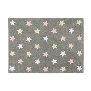 Teppich Stars Pink-Grey / Tricolor