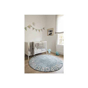 Tapis Round ABC Vintage Blue-Natural