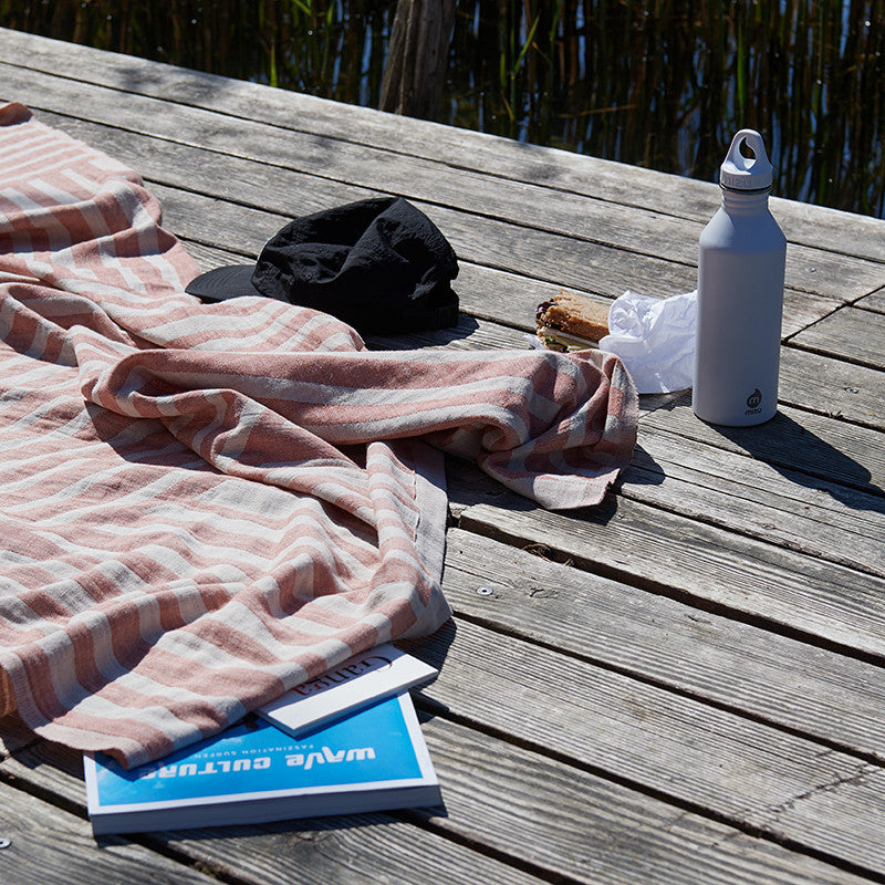 Ole Hamamtuch rost/offwhite 90x170 cm