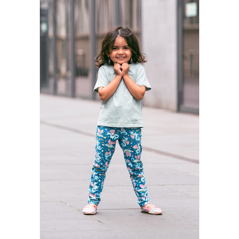 Leggings dragon bleu