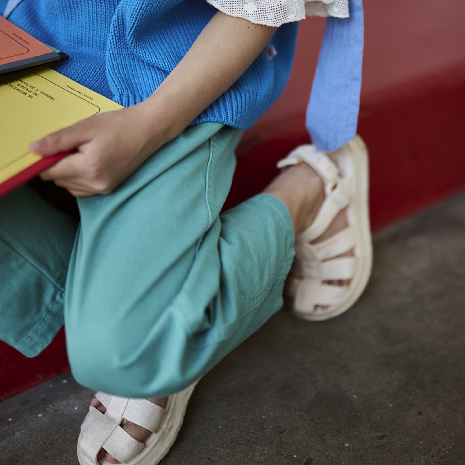Pantalon Chino greyish turquoise