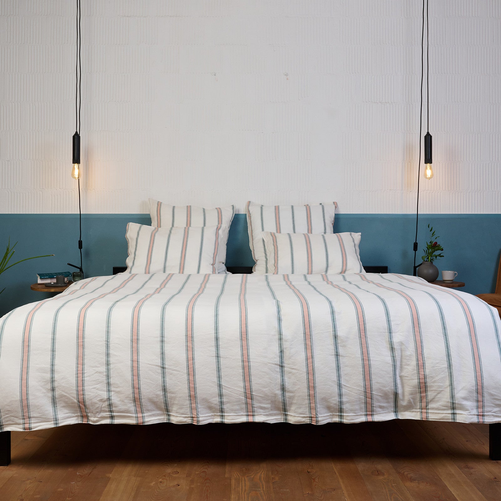 Montalcino comforter cover off white/dusty powder, 160 x 210 cm