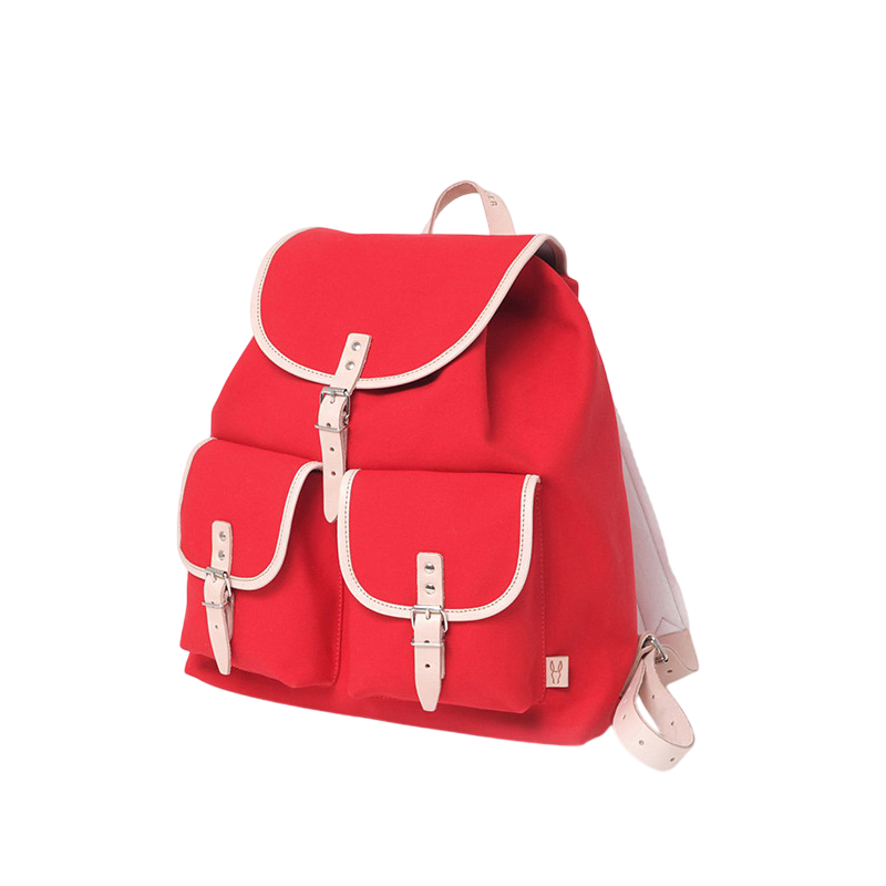 Sac à dos Georgia cuir naturel rouge